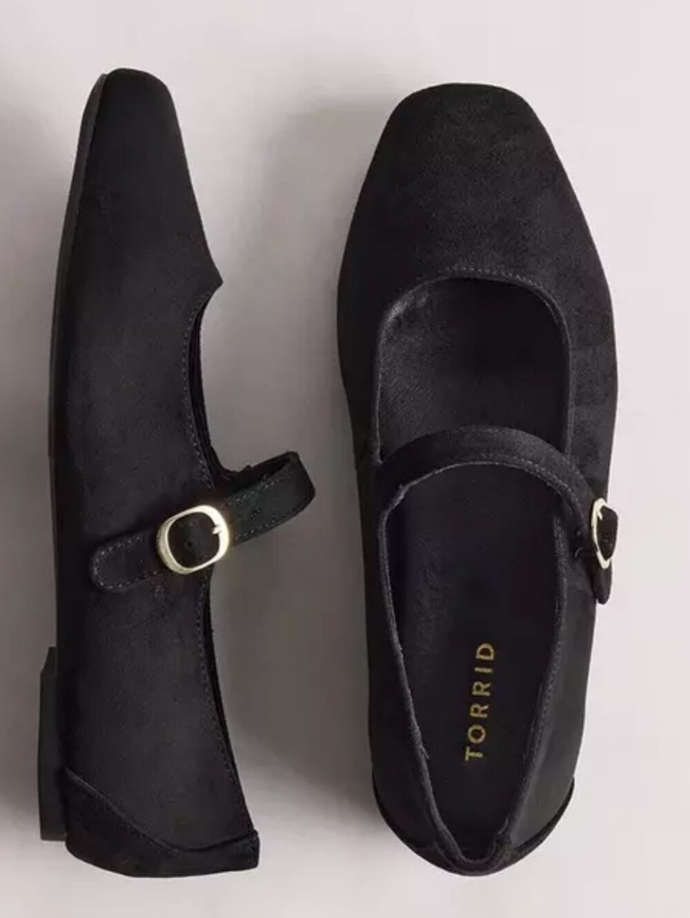 Torrid Mary Jane Ballet Flats Shoes In Black Suede - 10 Wide